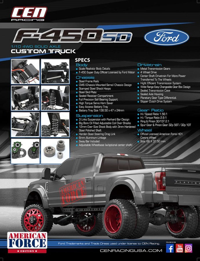 Ford F450 1/10 4WD Solid Axle RTR Truck
