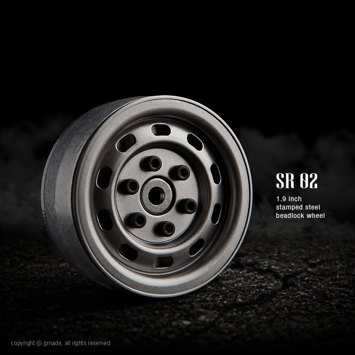 1.9 SR02 Beadlock Wheels Uncoated Steel (2)