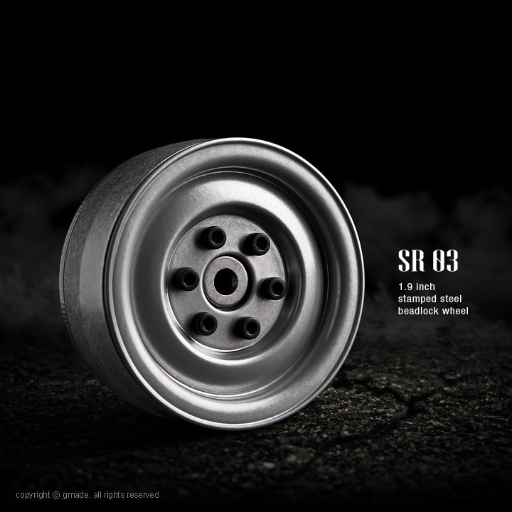 1.9 SR03 Beadlock Wheels Semigloss Silver (2)