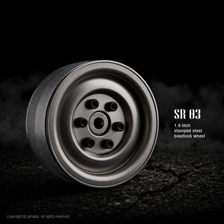 1.9 SR03 Beadlock Wheels Uncoated Steel (2)
