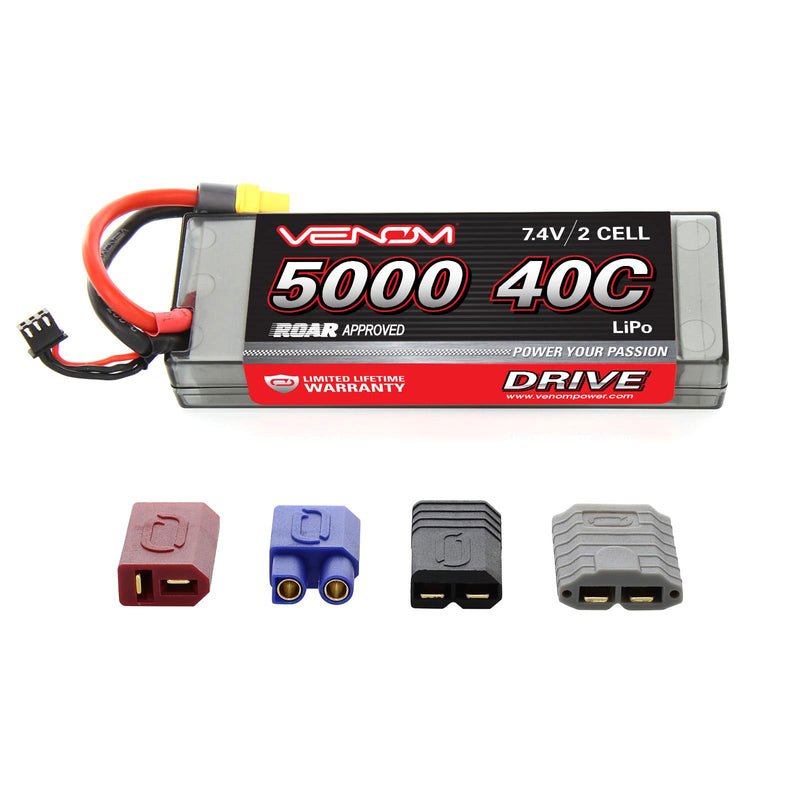 DRIVE 40C 2S 5000mAh 7.4V LiPo Hardcase ROAR Battery with UNI
