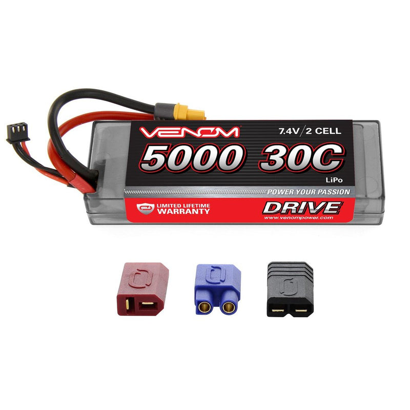 DRIVE 30C 2S 5000mAh 7.4V LiPo Hardcase ROAR Battery with UNI